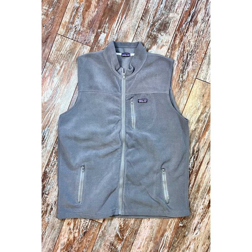 Patagonia‎ Fleece Vest XXL Gray Full Zip Outdoor Hiking Camping Jacket